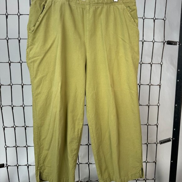 Classic Elements Womens 100% Cotton Pants Size 16-18W Olive Green - Picture 1 of 16